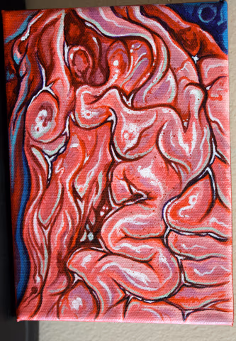 inner nerd, acrylic painting...