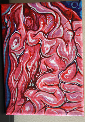 inner nerd, acrylic painting...