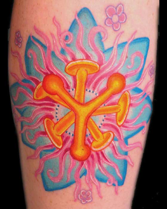 passion flower color tattoo
