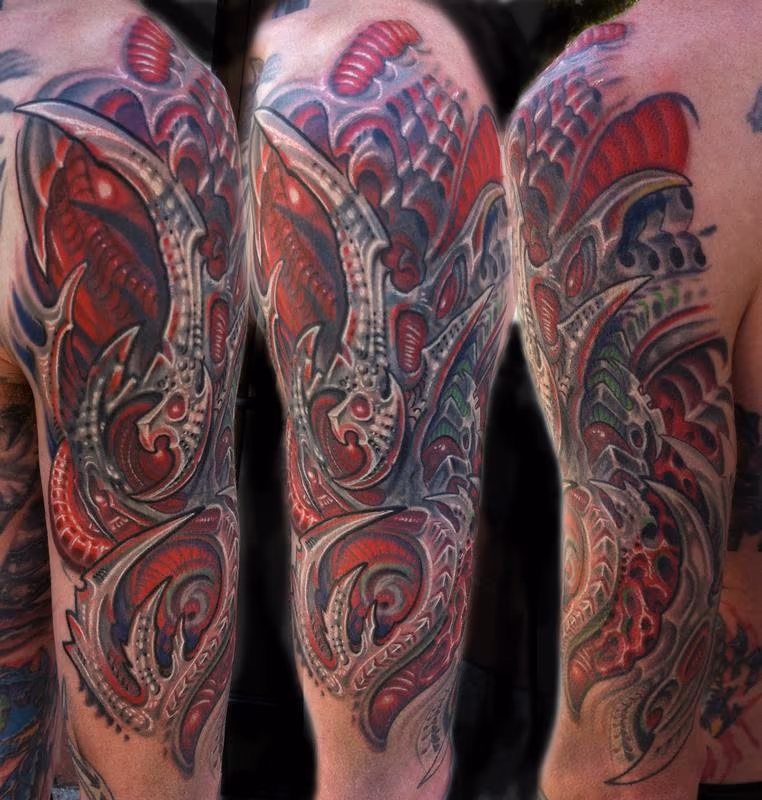 Biomechanical cover up tattoo