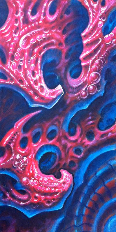Bio organic red painting