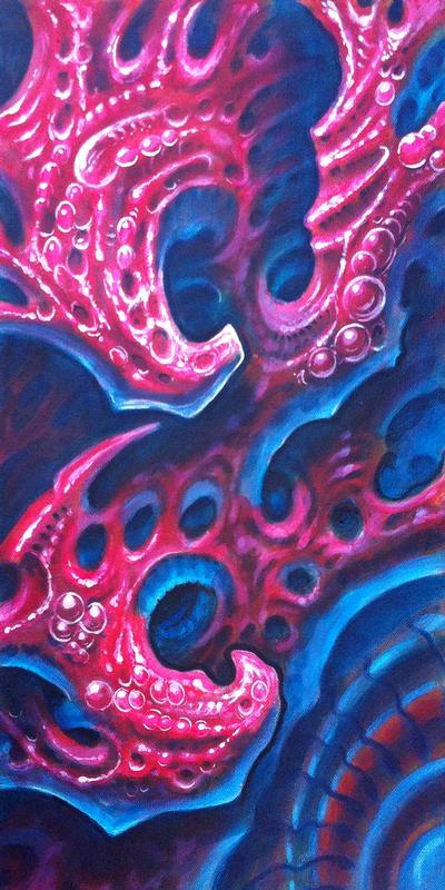 Bio organic red painting