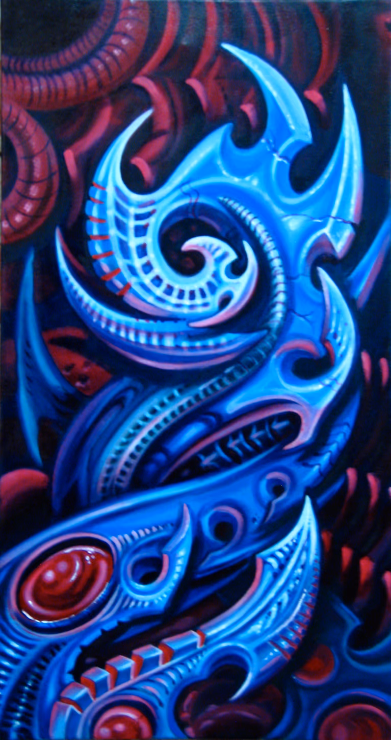 Bio mech oil painting