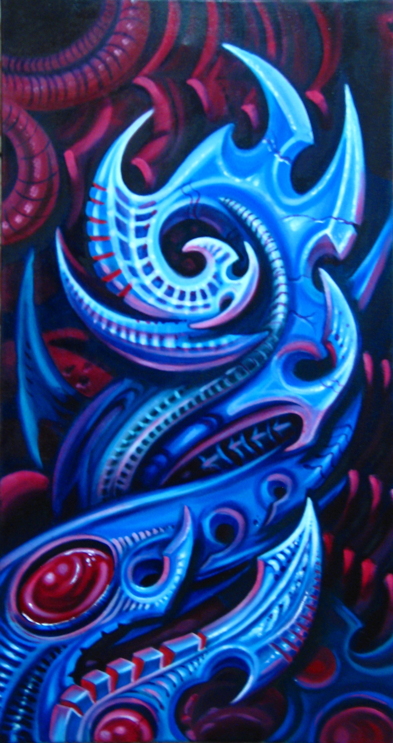 Bio mech oil painting