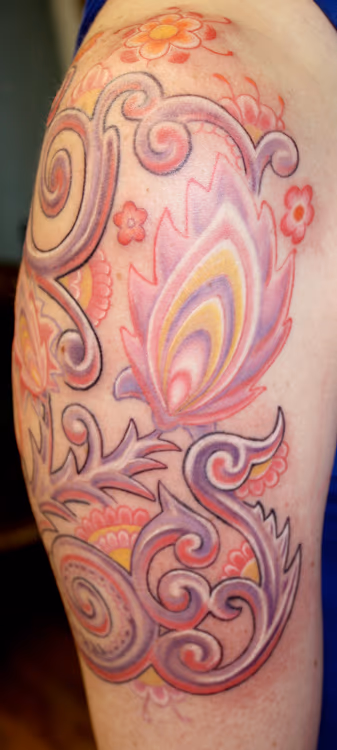 Ornamental arm tattoo