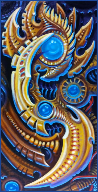 bio mech oil painting