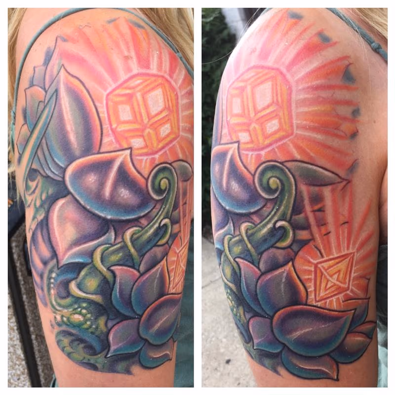 Glowing succulents tattoo