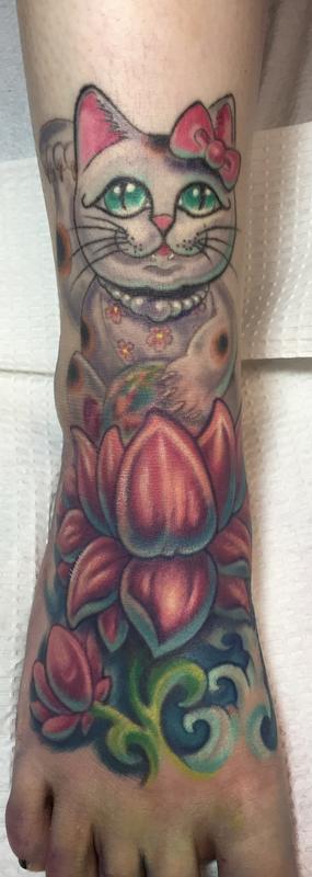 Happy kitty tattoo