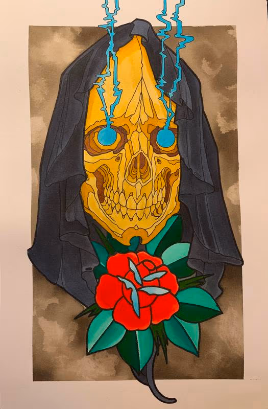 Reaper and rose