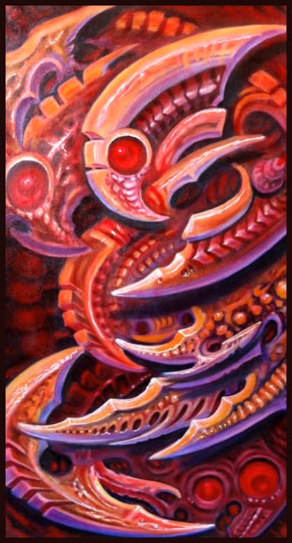Bio mech oil painting