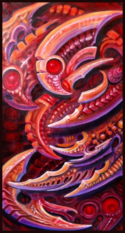 Bio mech oil painting