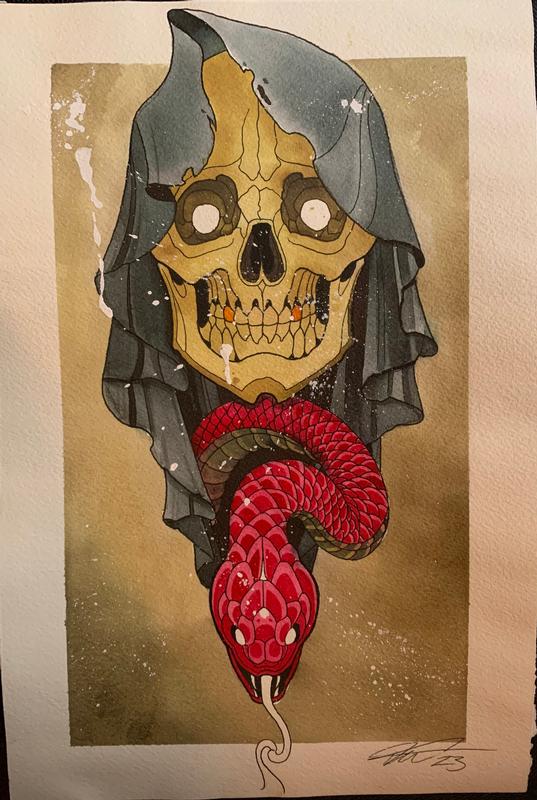 Reaper and snake