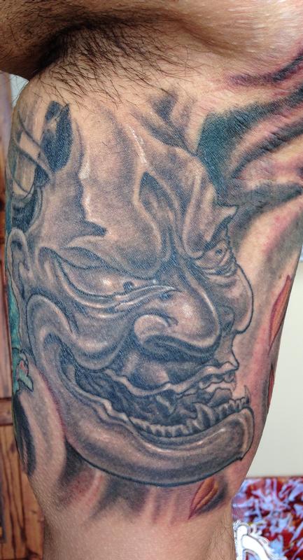 Hannya mask tattoo