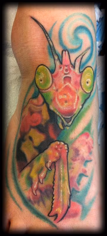 Mantid foot tattoo