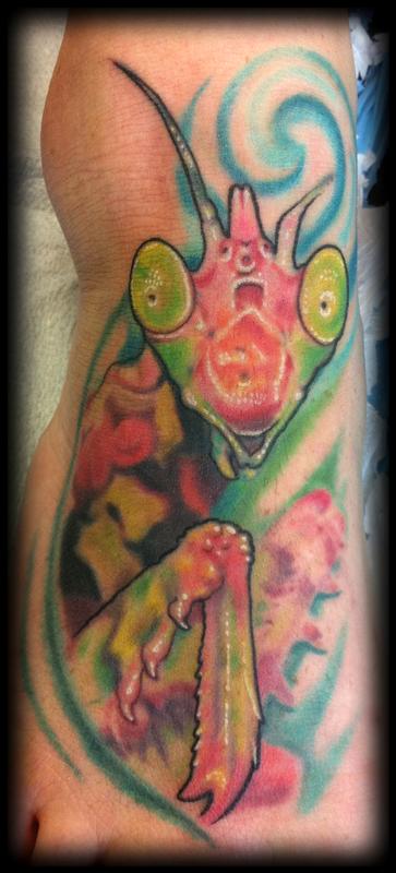 Mantid foot tattoo