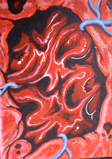 exit wound acrylic painting