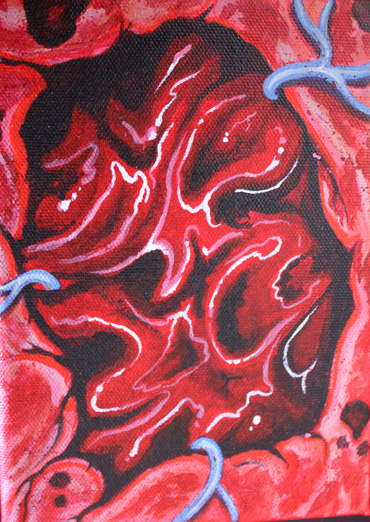 exit wound acrylic painting