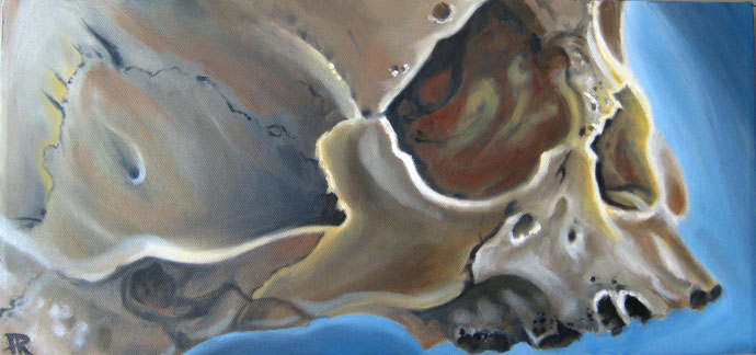 Skull oil painting