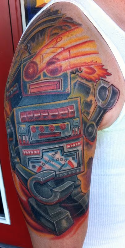 Vintage robot tattoo