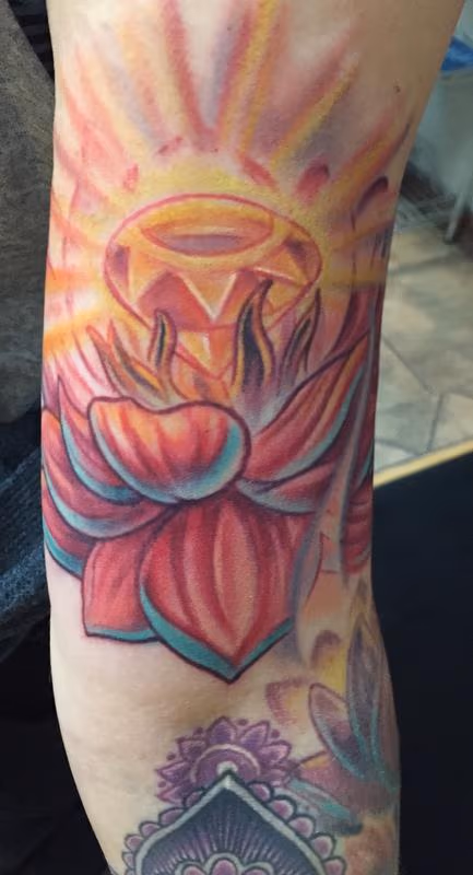 Lotus flower and jewel