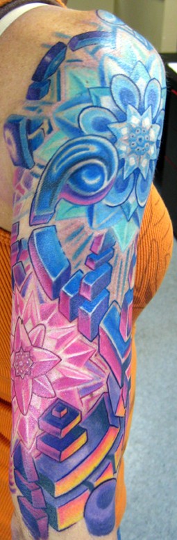 In progress mandala tattoo color half sleeve tattoo