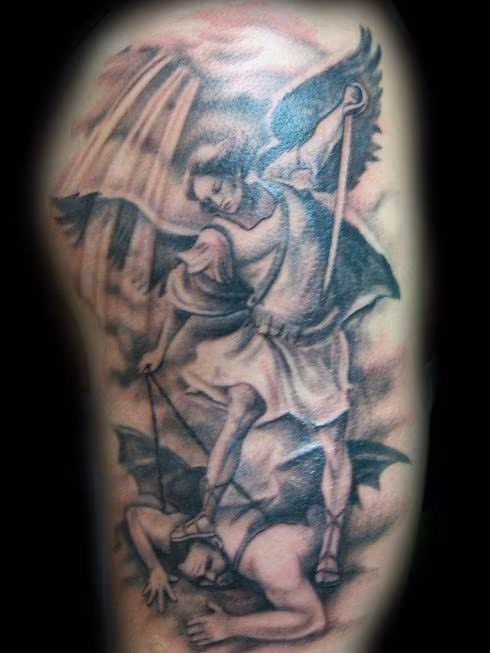 Saint Michael Slaying the Devil Tattoo