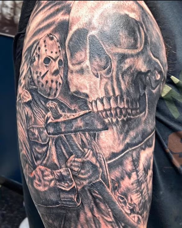 Jason Vorhees by @nicktattoo_baltimore