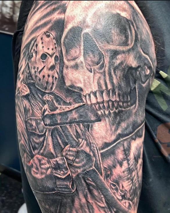 Jason Vorhees by @nicktattoo_baltimore