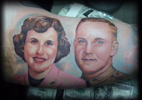 Grandparents Portrait tattoo