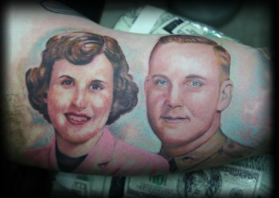 Grandparents Portrait tattoo