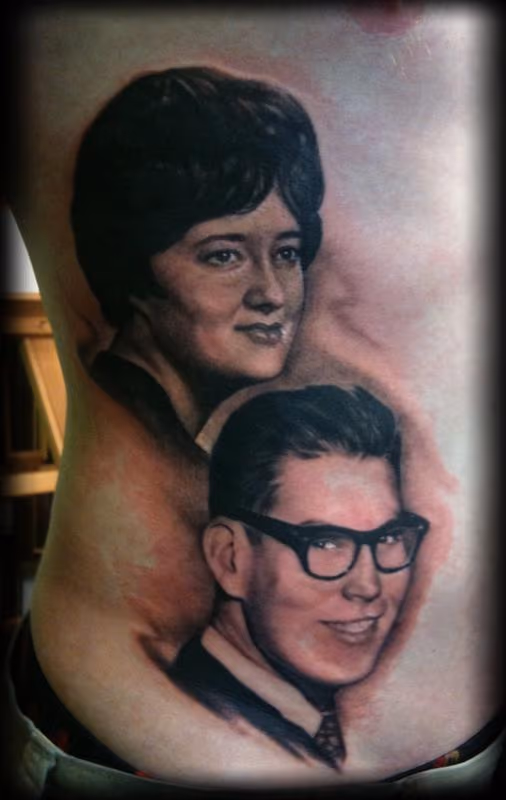Jason's Parents Portrait Tatoo