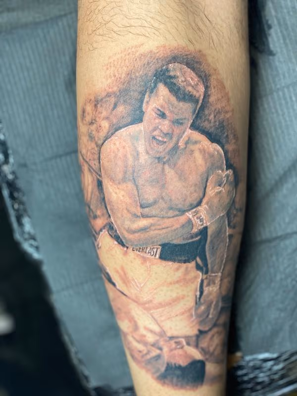 Muhammad Ali Tattooed Portrait