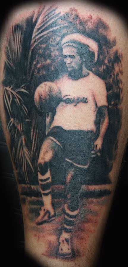 Bob Marley Playing Soccer Tattoo