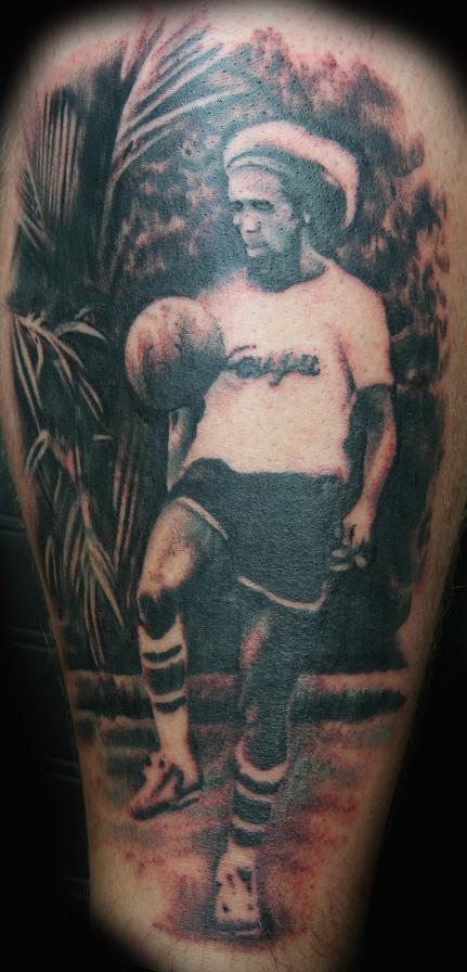 Bob Marley Playing Soccer Tattoo
