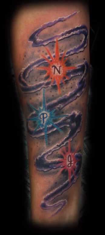 Galaxy and stars tattoo