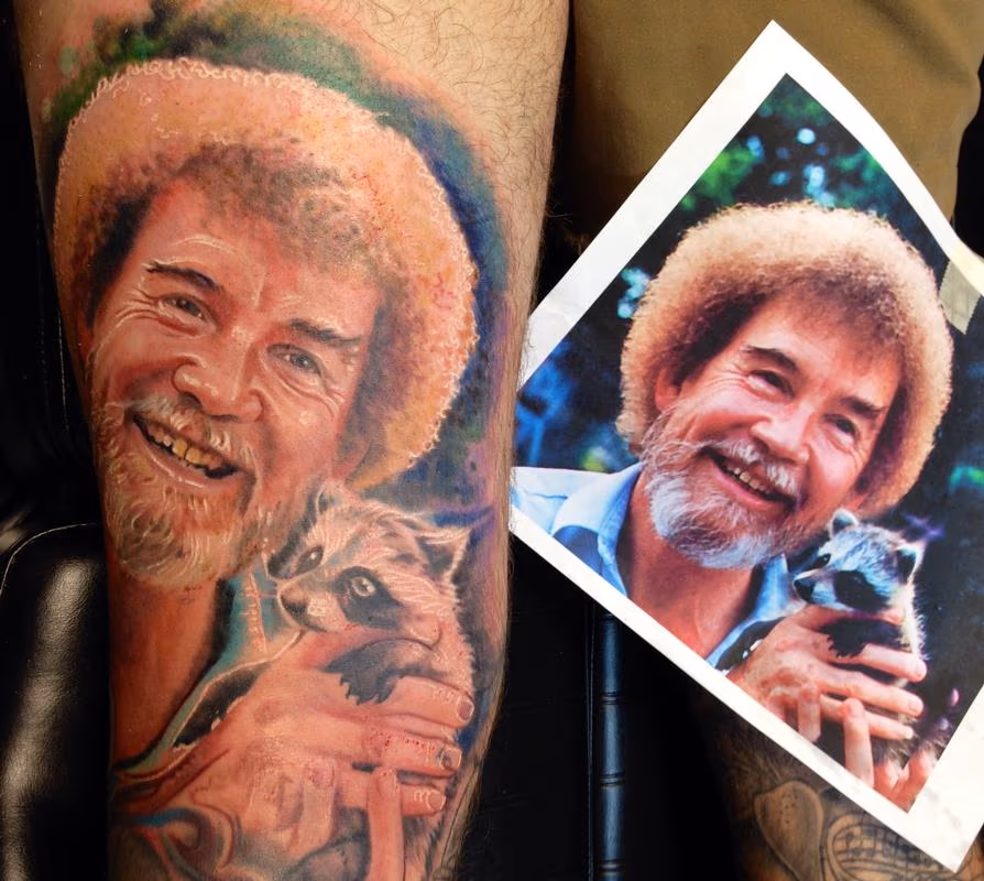 Bob Ross Portrait with Reference