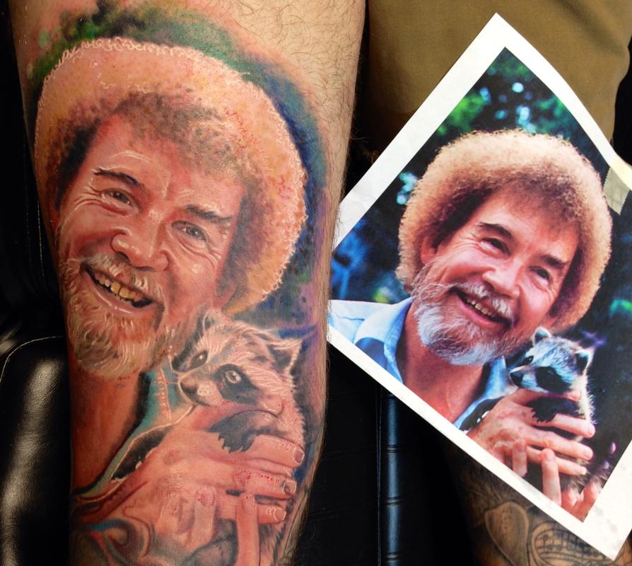 Bob Ross Portrait with Reference
