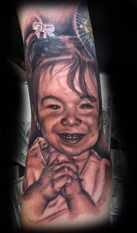 Little Girl Portrait Tattoo