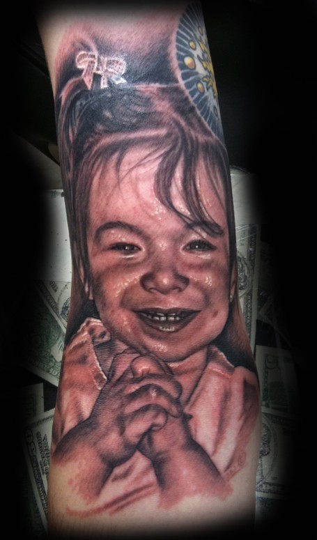 Little Girl Portrait Tattoo