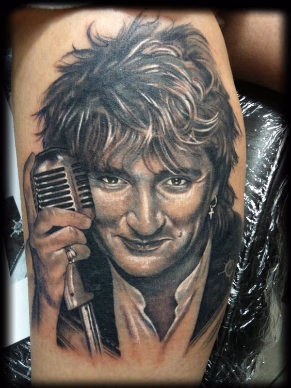 Rod Stewart Portrait Tattoo