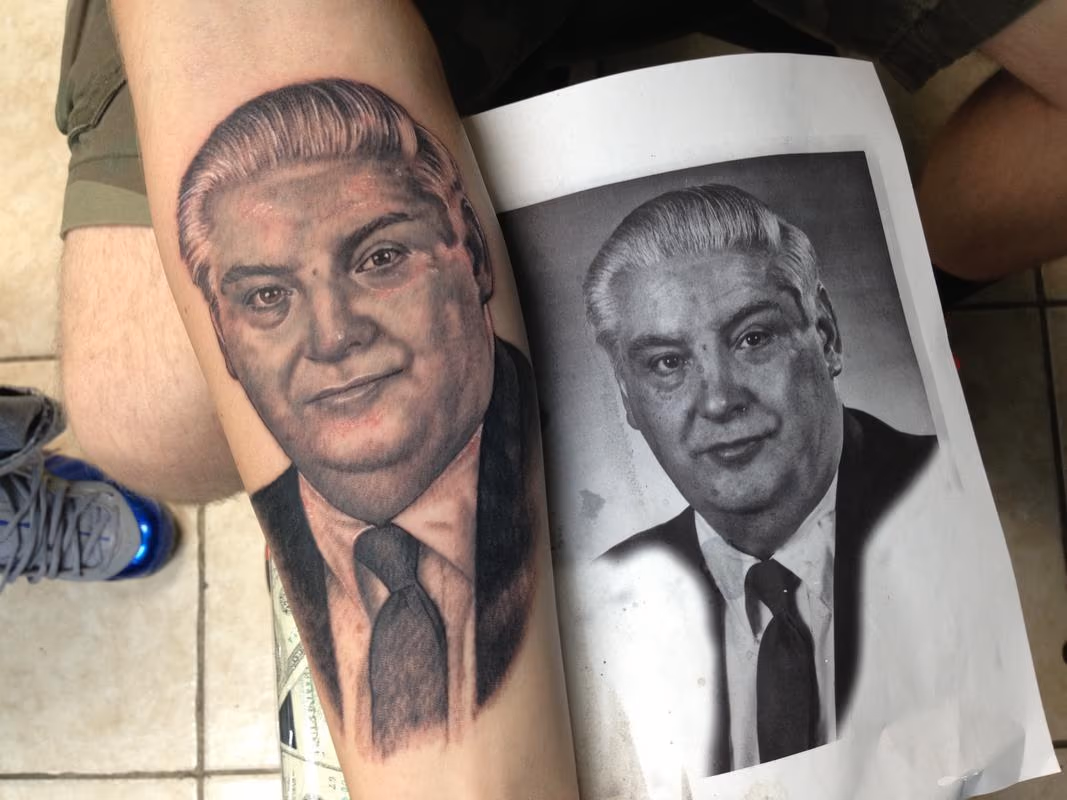 Justin's Grandfather Memorial Portrait Tattoo