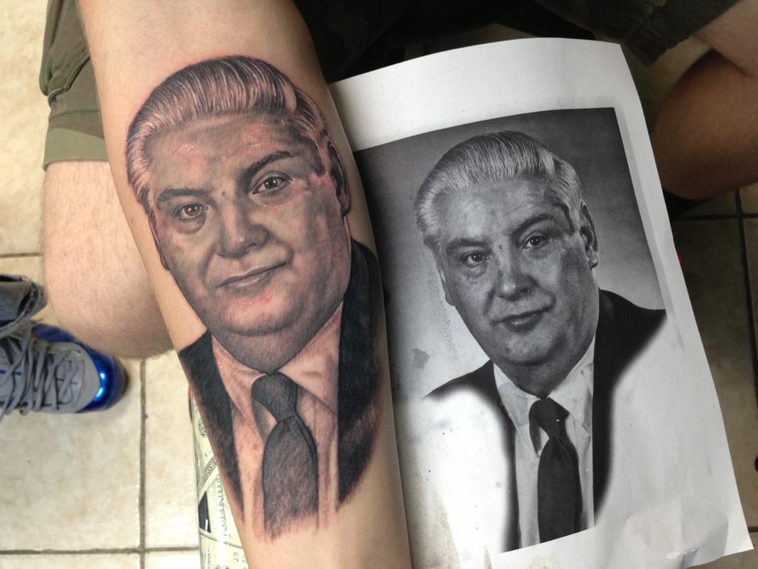 Justin's Grandfather Memorial Portrait Tattoo