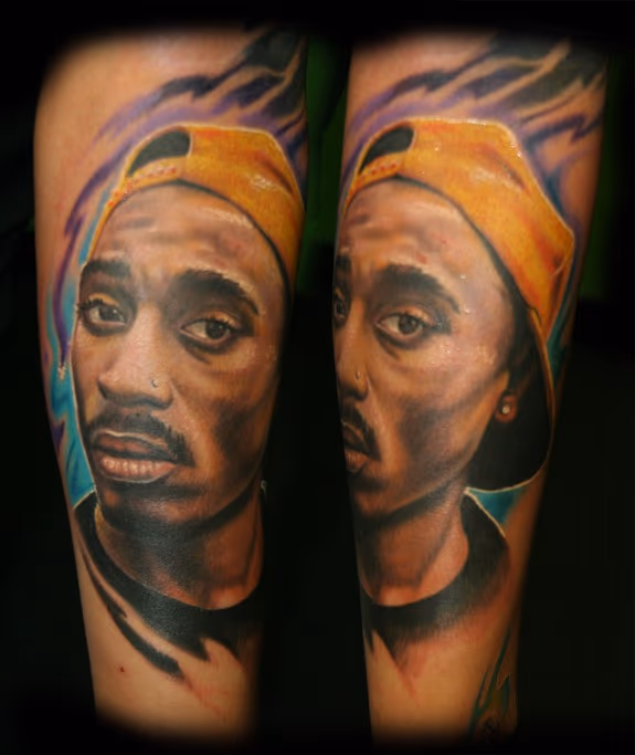 Tupac Shakur Portrait Tattoo
