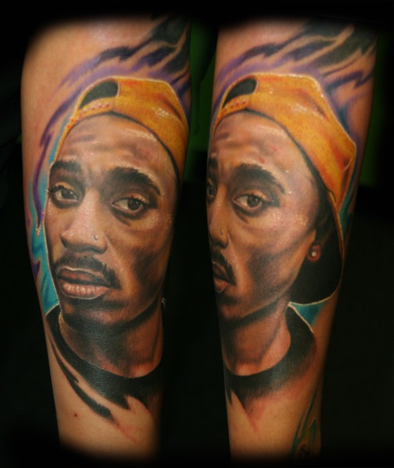 Tupac Shakur Portrait Tattoo