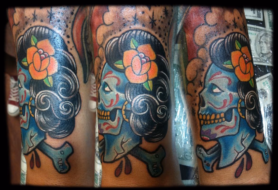 Neo-Traditional Day of the Dead Girl