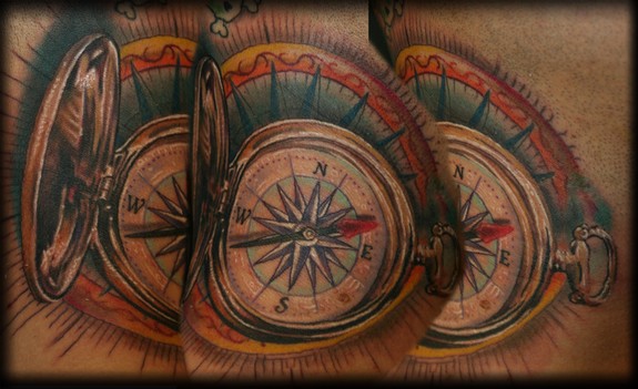 Compass Tattoo Detail