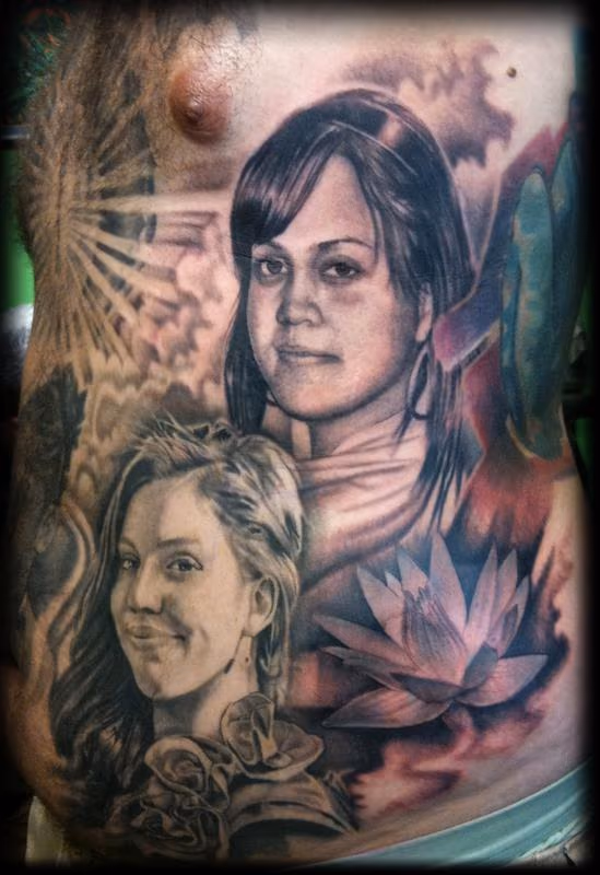 Portraits Rib Tattoo