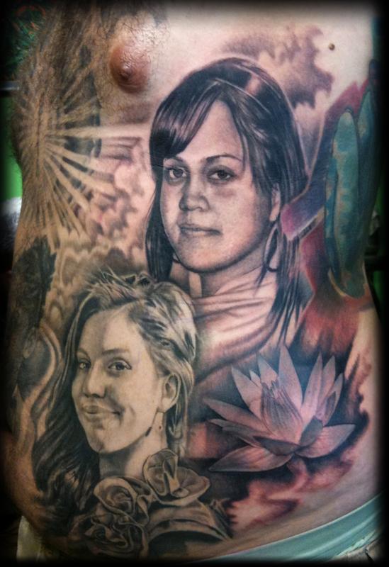 Portraits Rib Tattoo