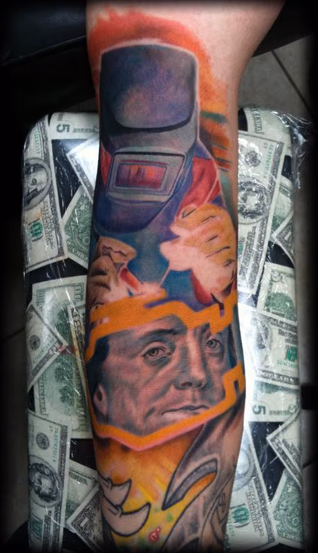 Check Engine Light Welder Tattoo