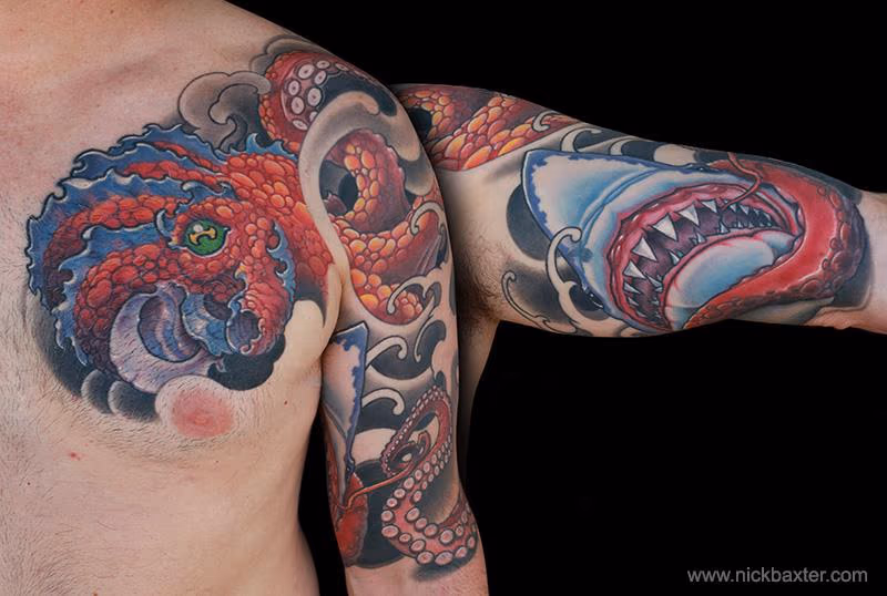 Octopus vs Shark